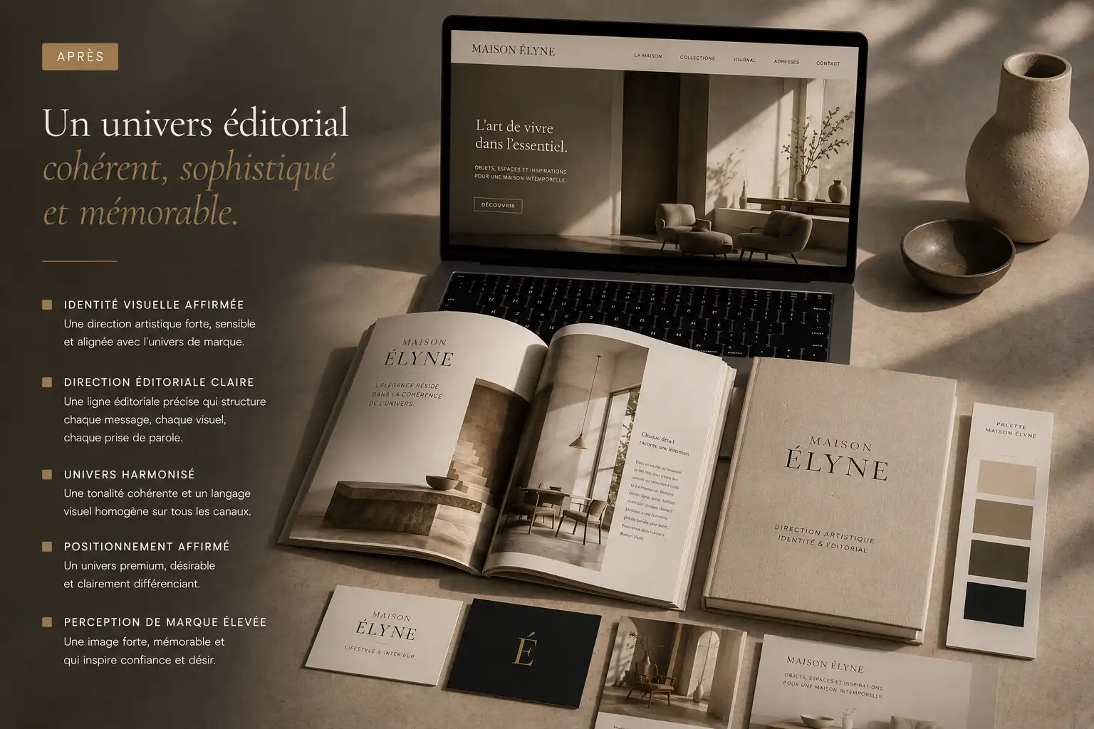 Maison Élyne après refonte éditoriale premium